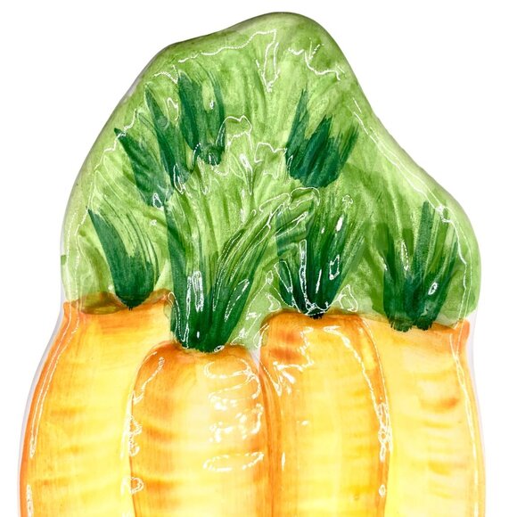 Vintage Italian Majolica Set of 4 Pottery Corn Cob Dishes Plates Holders #8617 - Picture 2 of 10